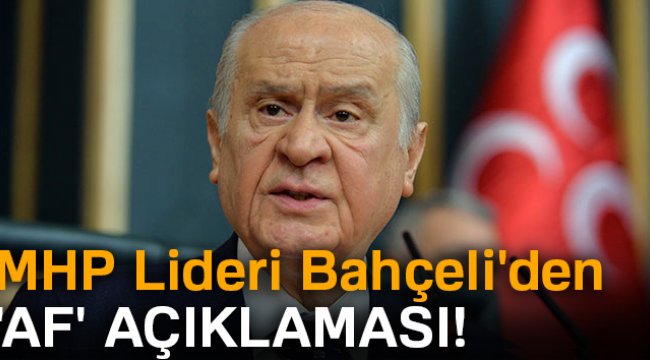MHP Lideri Devlet Bahçeli'den 'Af' açıklaması!
