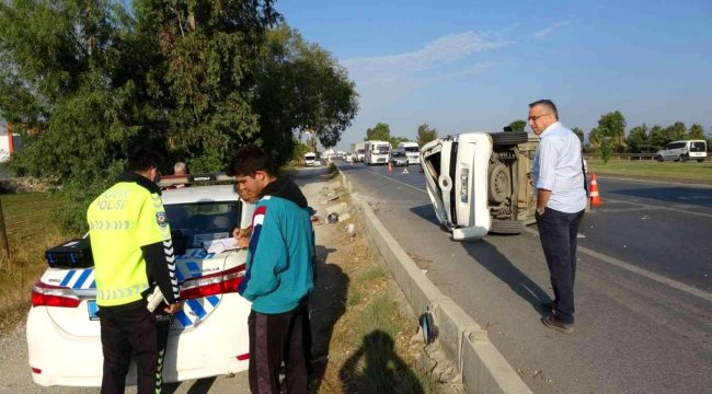 Antalya'da Takla Atan Araçtan burnu Kanamadan Çıktı