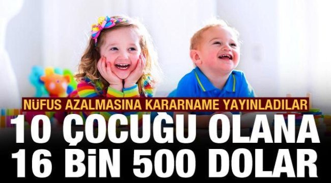 Rusya nüfus azalmasına karşı kesenin ağzını açtı: 10 çocuk yapana 16 bin 500 dolar