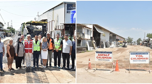 Kepez'de Hurdacılar Sitesi yoluna 850 ton sıcak asfalt