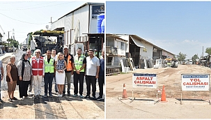 Kepez'de Hurdacılar Sitesi yoluna 850 ton sıcak asfalt